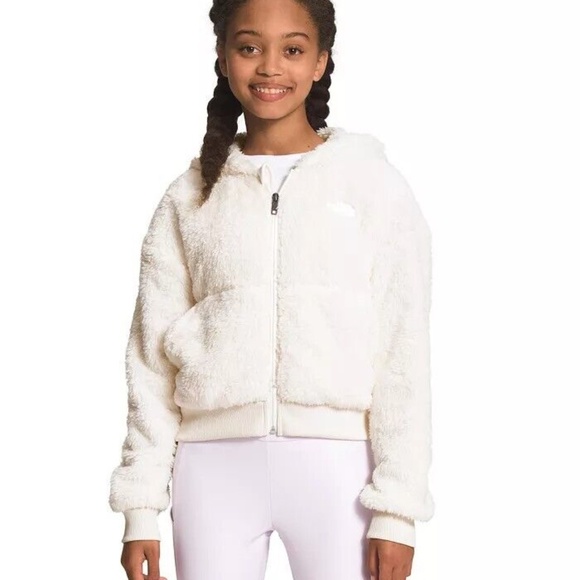NWT The North Face Girls' Suave Oso Full Zip Hooded Jacket Cozy Pockets Warm @t - Picture 1 of 4